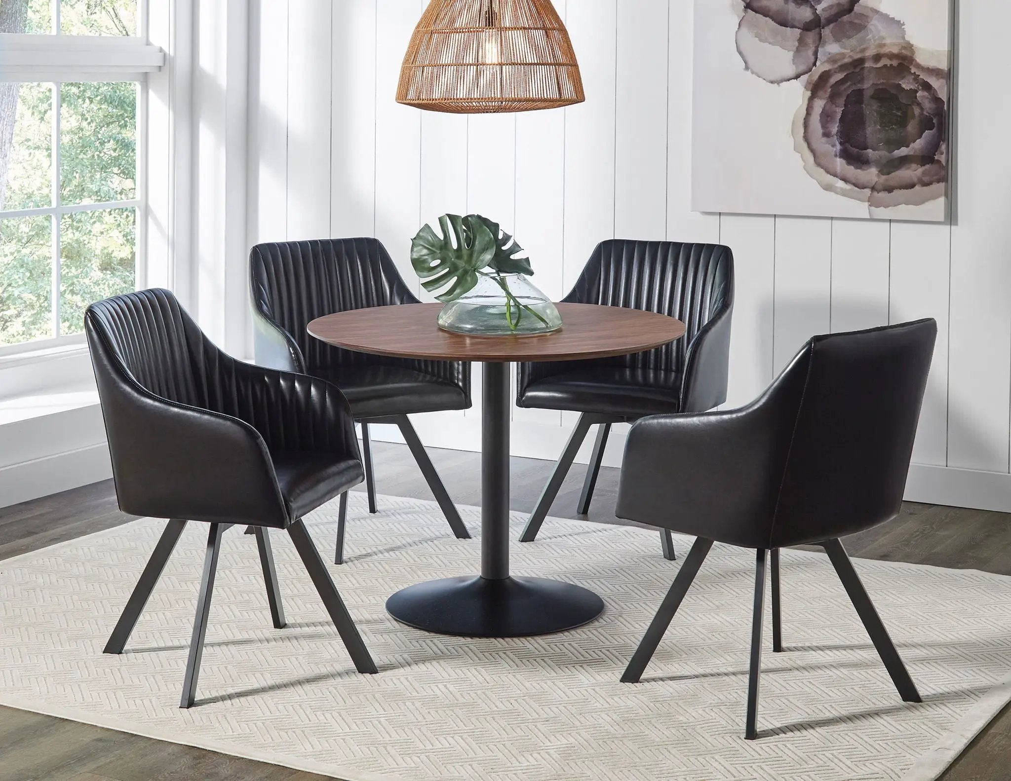 Cora Round 40-inch Wood Top Dining Table Brown Walnut by Unique Piece Furniture