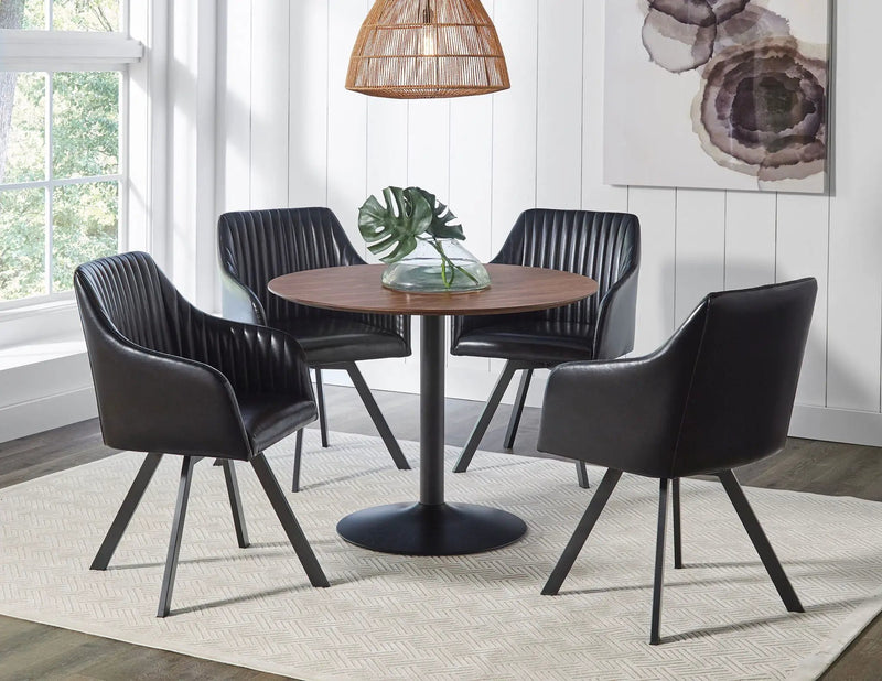 Cora Round 40-inch Wood Top Dining Table Brown Walnut by Unique Piece Furniture