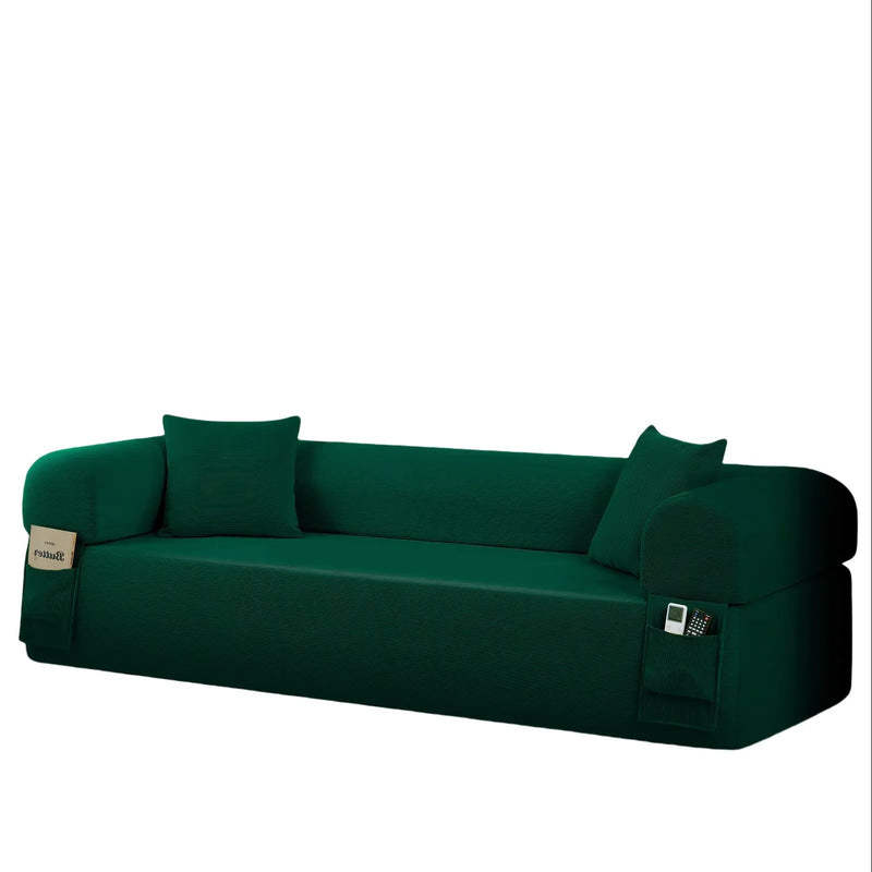 Spring Sofa with High-Quality Fabric in Green by HouseOfZazla