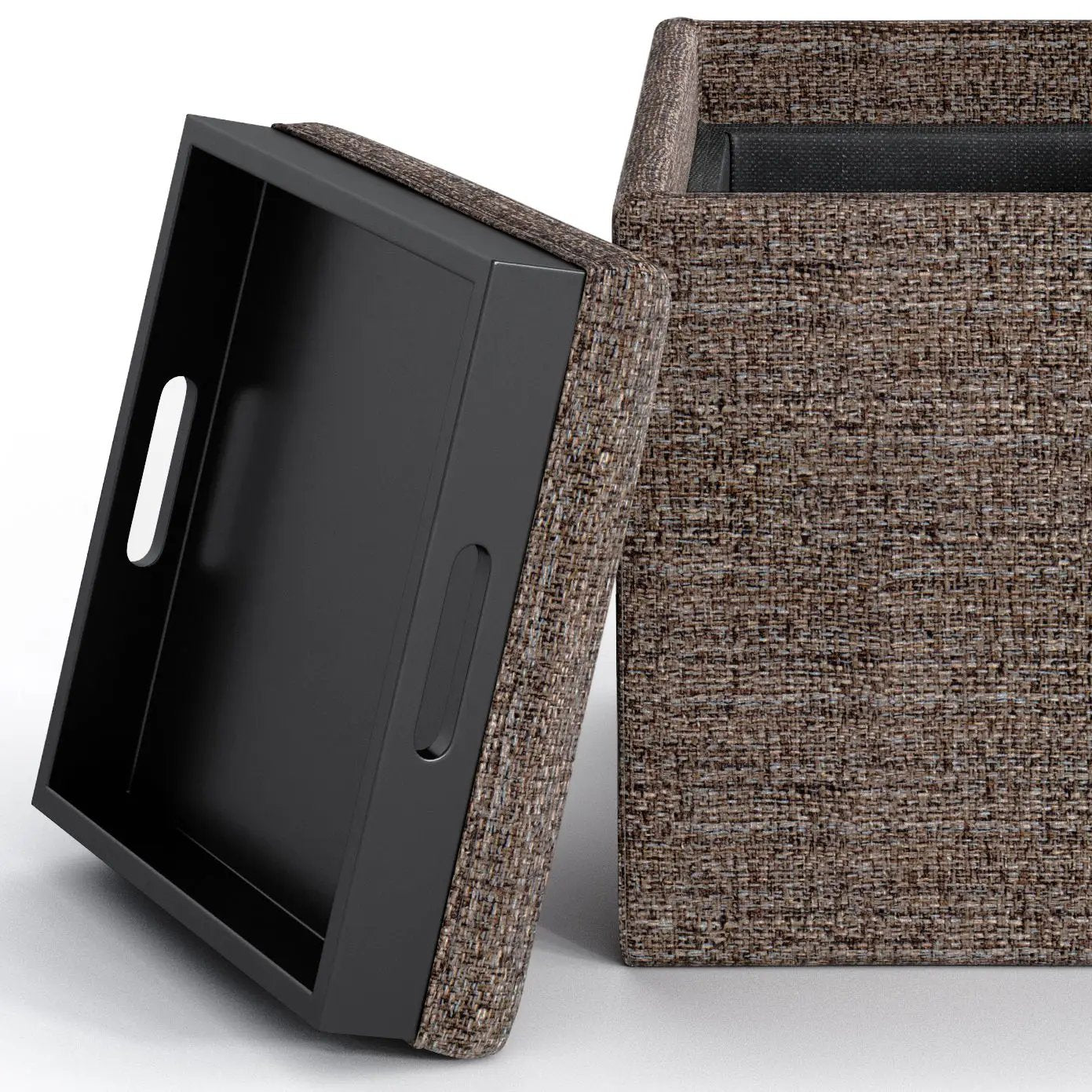 Rockwood - Upholstered Cube Storage Ottoman With Tray by Unique Piece Furniture
