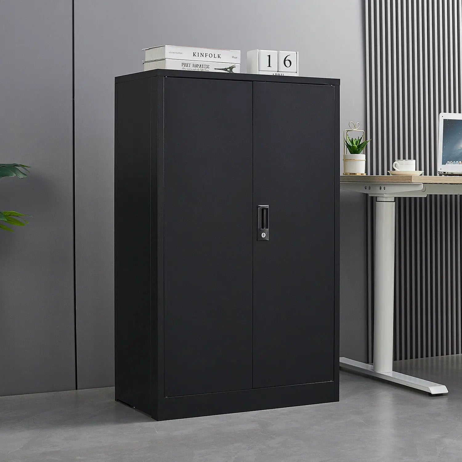 Metal Storage Cabinet With Locking Doors And Adjustable Shelf, Folding Filing Storage Cabinet, Folding Storage Locker Cabinet For Home Office, School, Garage by HouseOfZazla