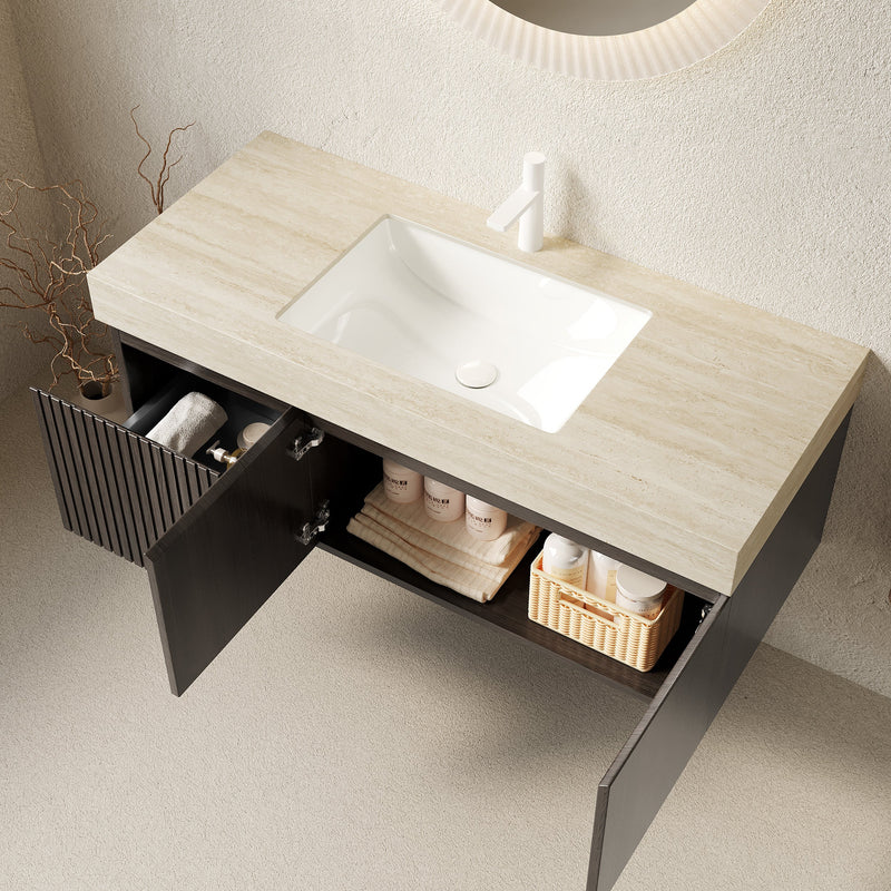 MURI 48" Bathroom Vanity & Sink with Floating Plywood Storage by HouseOfZazla