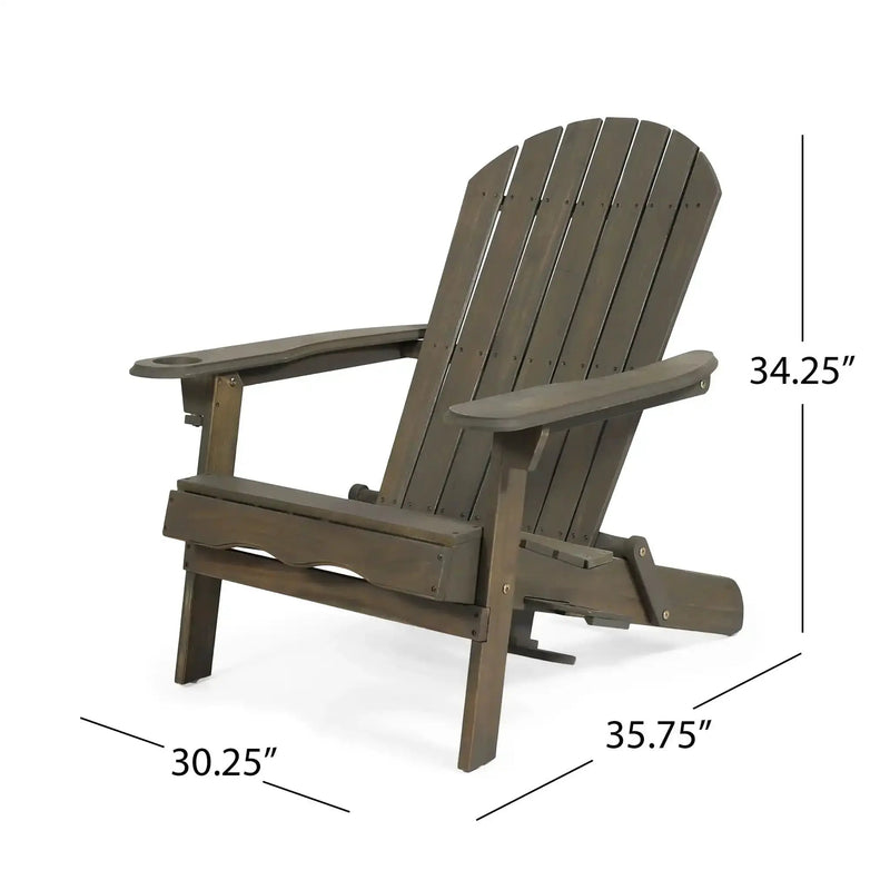 Zenithia Outdoor Foldable Adirondack Chair With 2 Cup Holders by HouseOfZazla