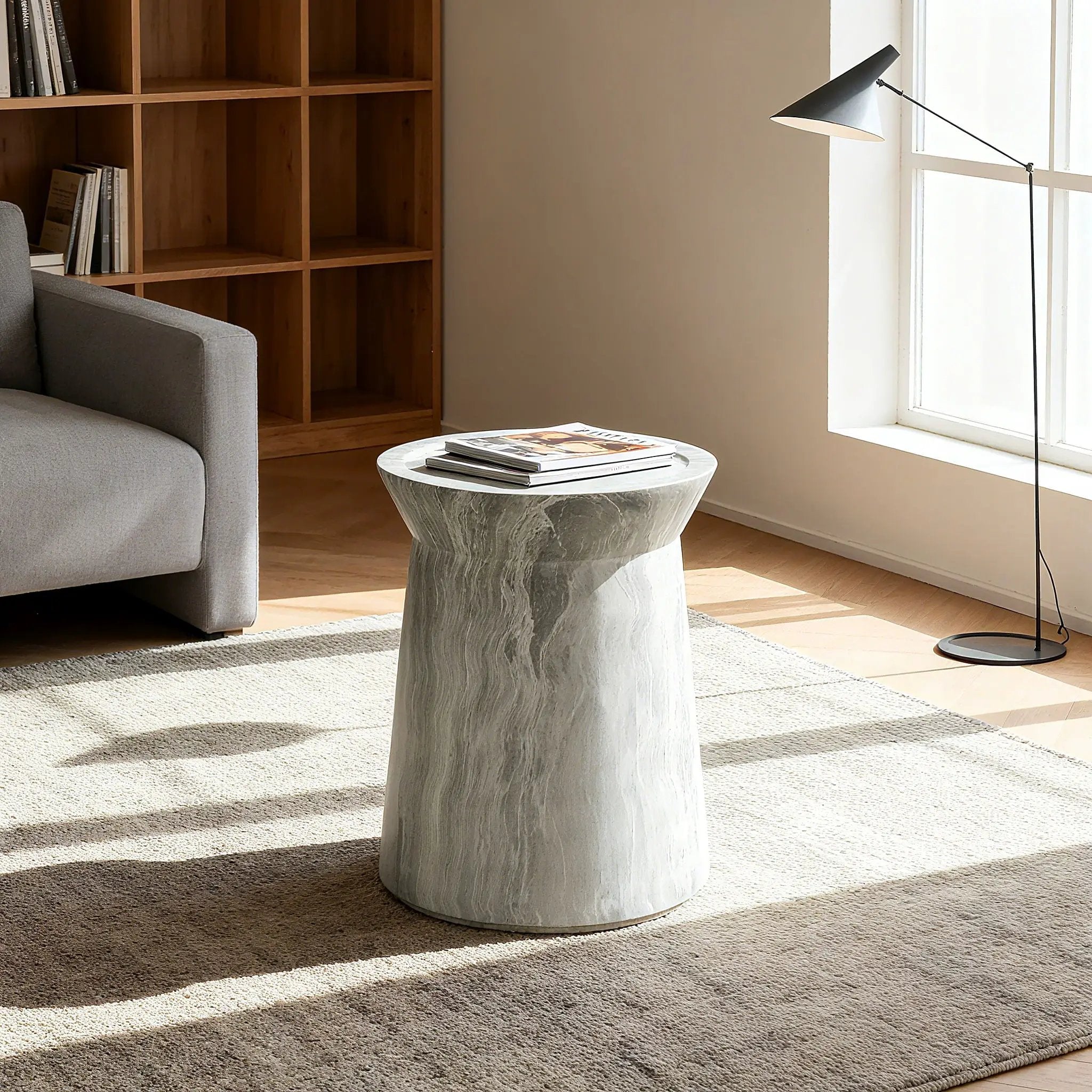 Round Outdoor End Table - Marble by Unique Piece Furniture