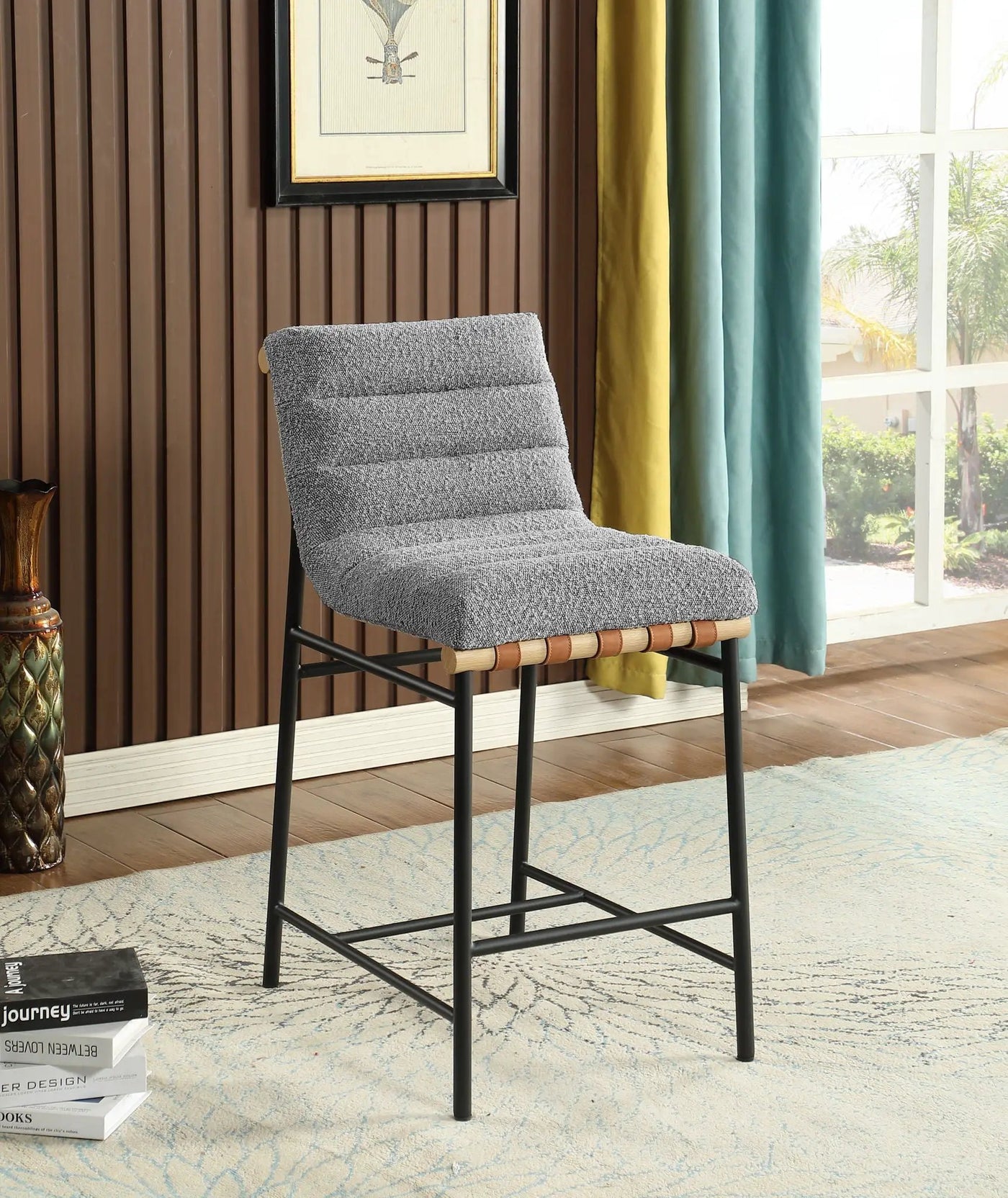 Lahni - 17" Boucle Fabric Counter Height Chair by Unique Piece Furniture