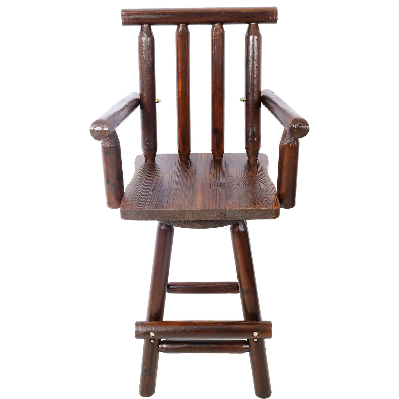 Rustic Bar Stool, Fir Wood Construction, Wide Armrest by HouseOfZazla