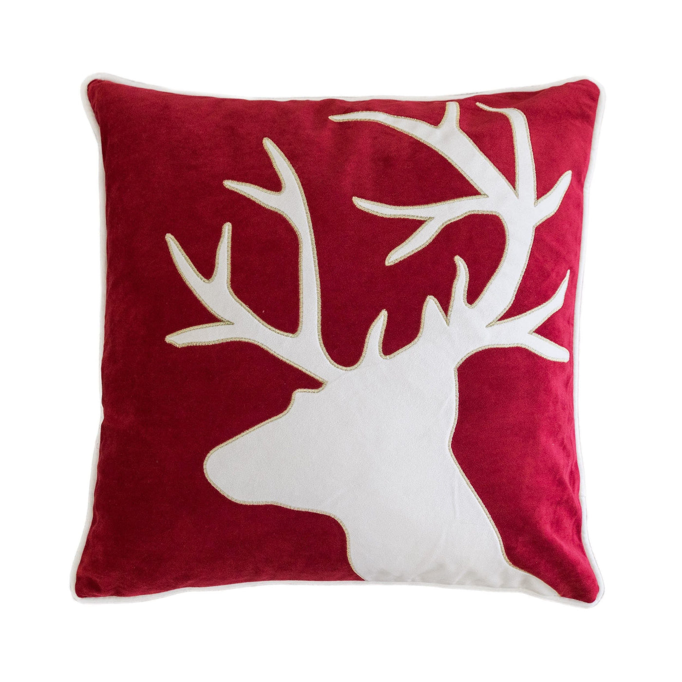 Holiday Reindeer Velvet Accent Pillow 20x20 by HouseOfZazla