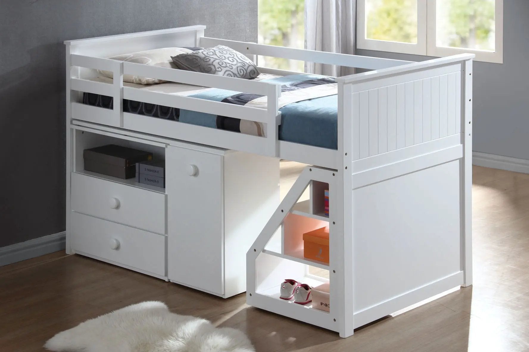 Wyatt - Twin Loft Bed Set - White by Unique Piece Furniture