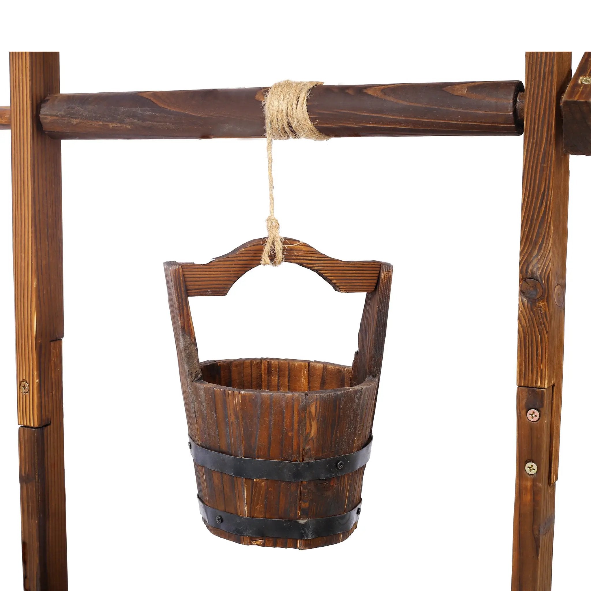Rustic Wooden Wishing Well Planter by HouseOfZazla