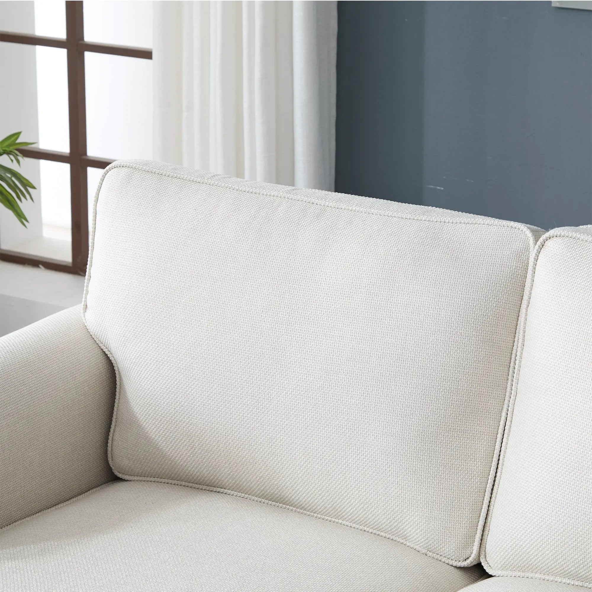 83 Inch Faux Leather Rolled Arm Sofa with Nailhead Trim by HouseOfZazla