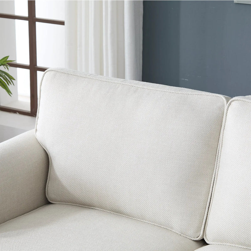 83 Inch Faux Leather Rolled Arm Sofa with Nailhead Trim by HouseOfZazla