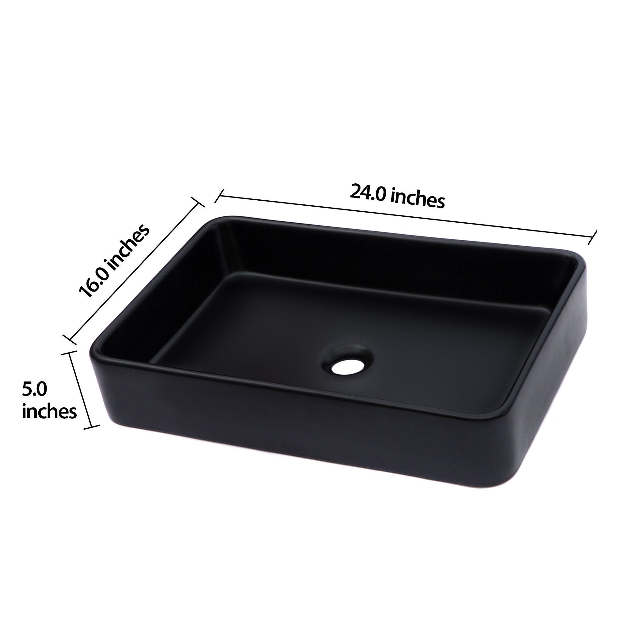 Modern European Design Ceramic Rectangular Vessel Bathroom Sink by HouseOfZazla