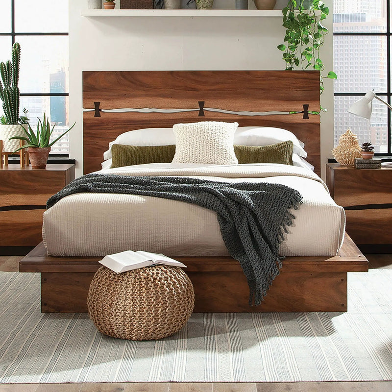 Winslow Wood Eastern King Panel Bed Smokey Walnut by Unique Piece Furniture