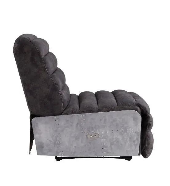 Okzuil - Power Motion Recliner - Two Tone Gray Top Grain Leather & Aluminum by Unique Piece Furniture