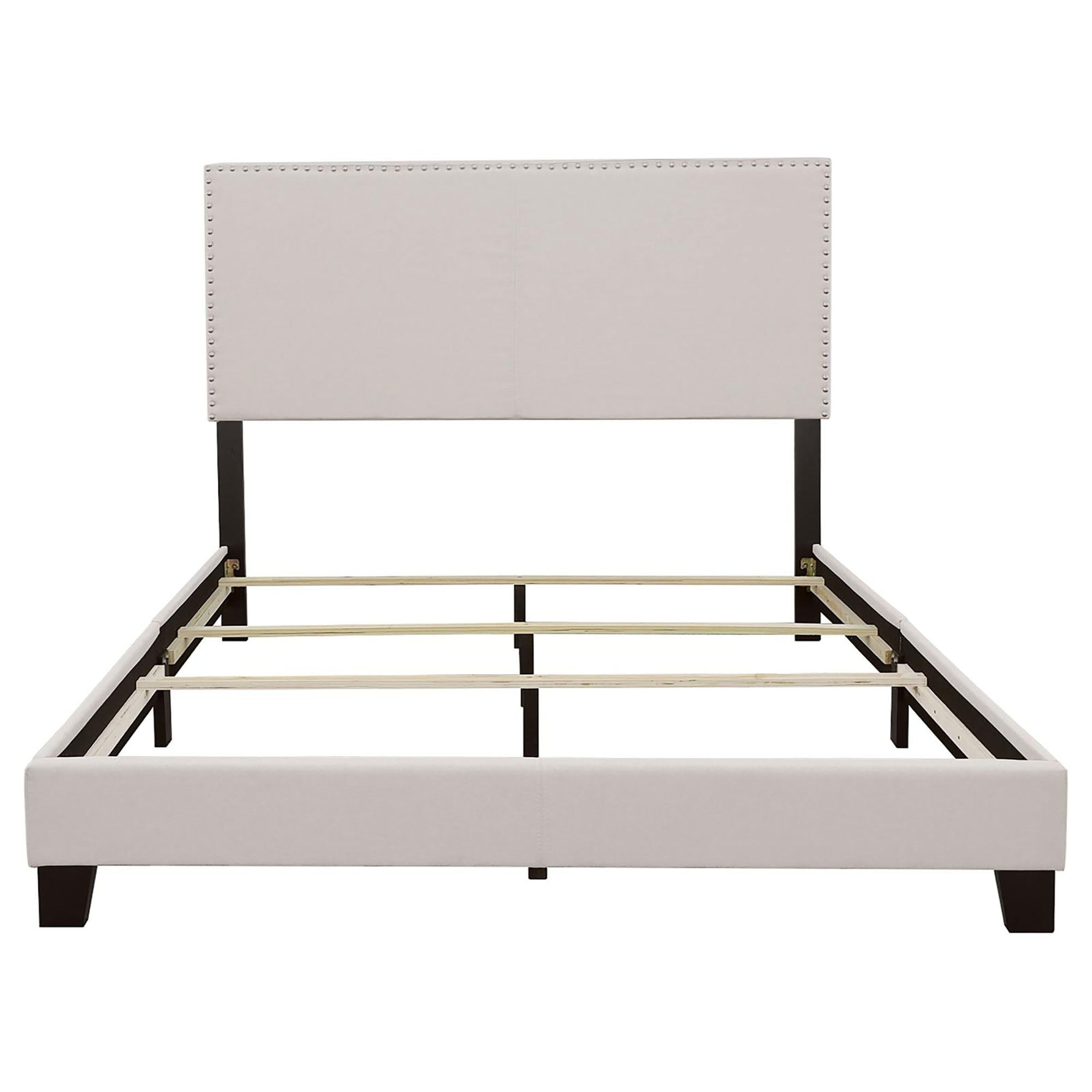 Ivory - Bed With Nailhead Trim