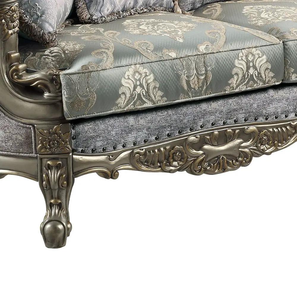 Miliani - Sofa With 5 Pillows - Fabric & Antique Bronze by Unique Piece Furniture