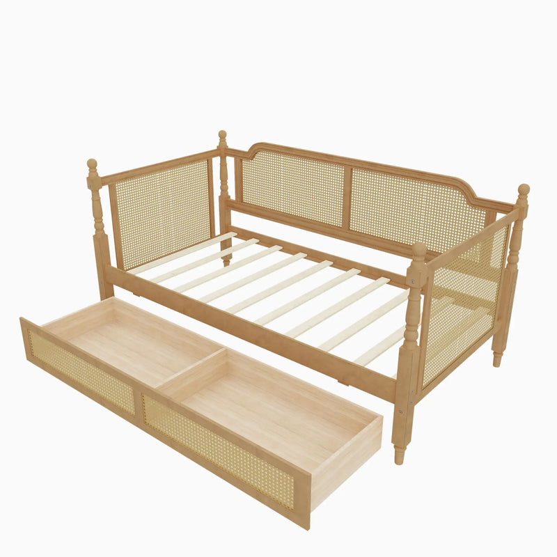 Traditional Style Rattan Daybed, No Box Spring Needed by Unique Piece Furniture