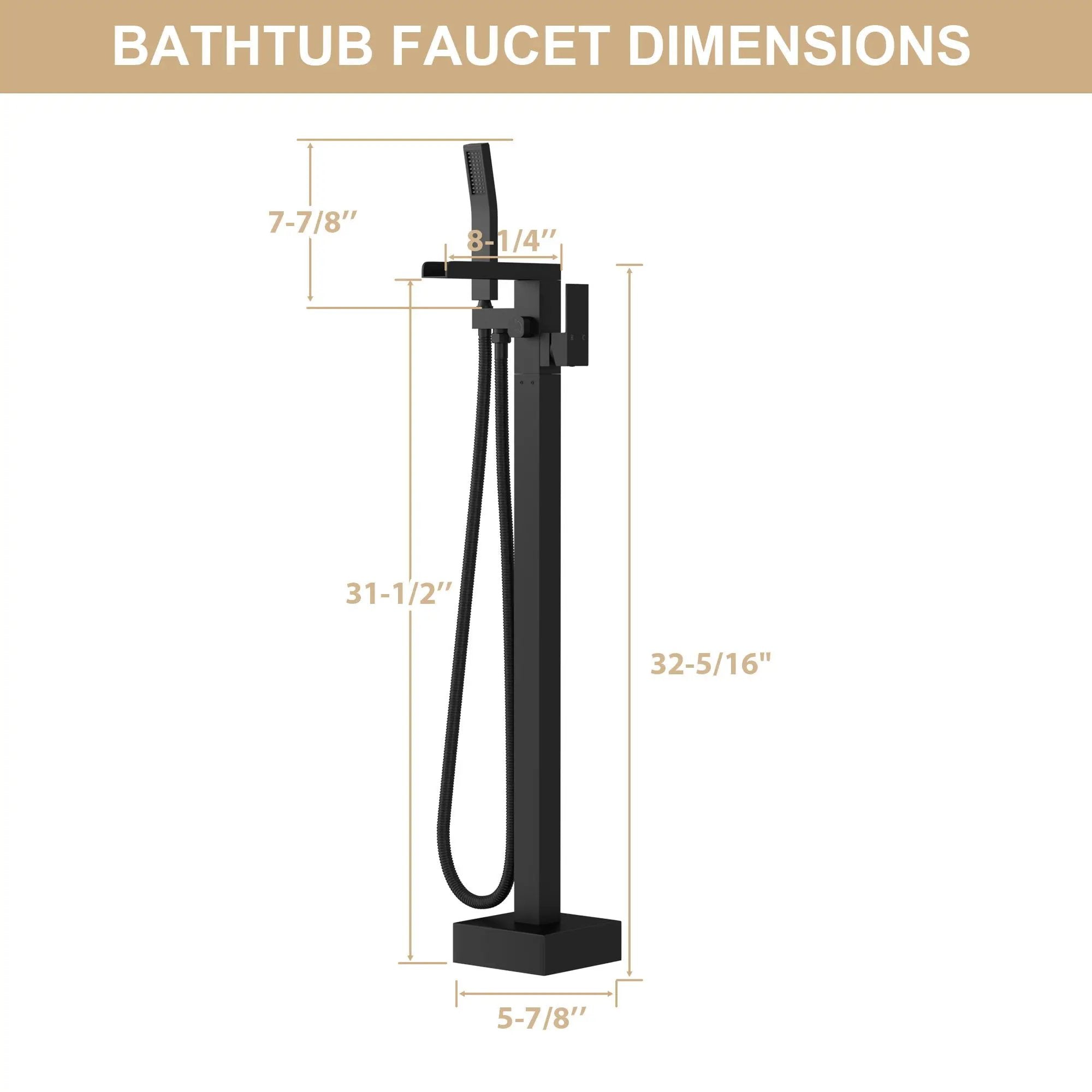 Freestanding Bathtub Faucet With Waterfall Tub Filler And Hand Shower by HouseOfZazla
