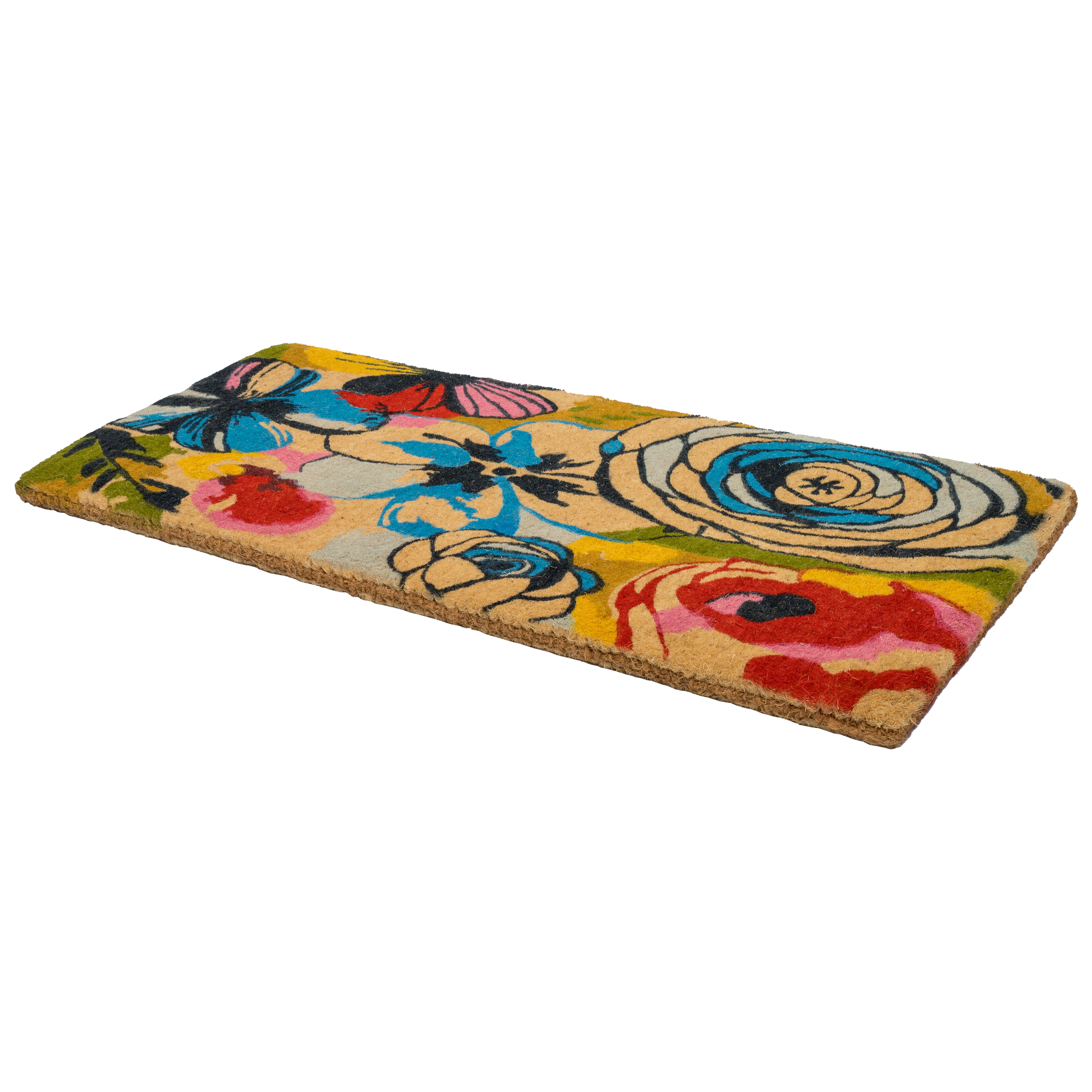 Watercolor Floral Coir Doormat by Fab Habitat