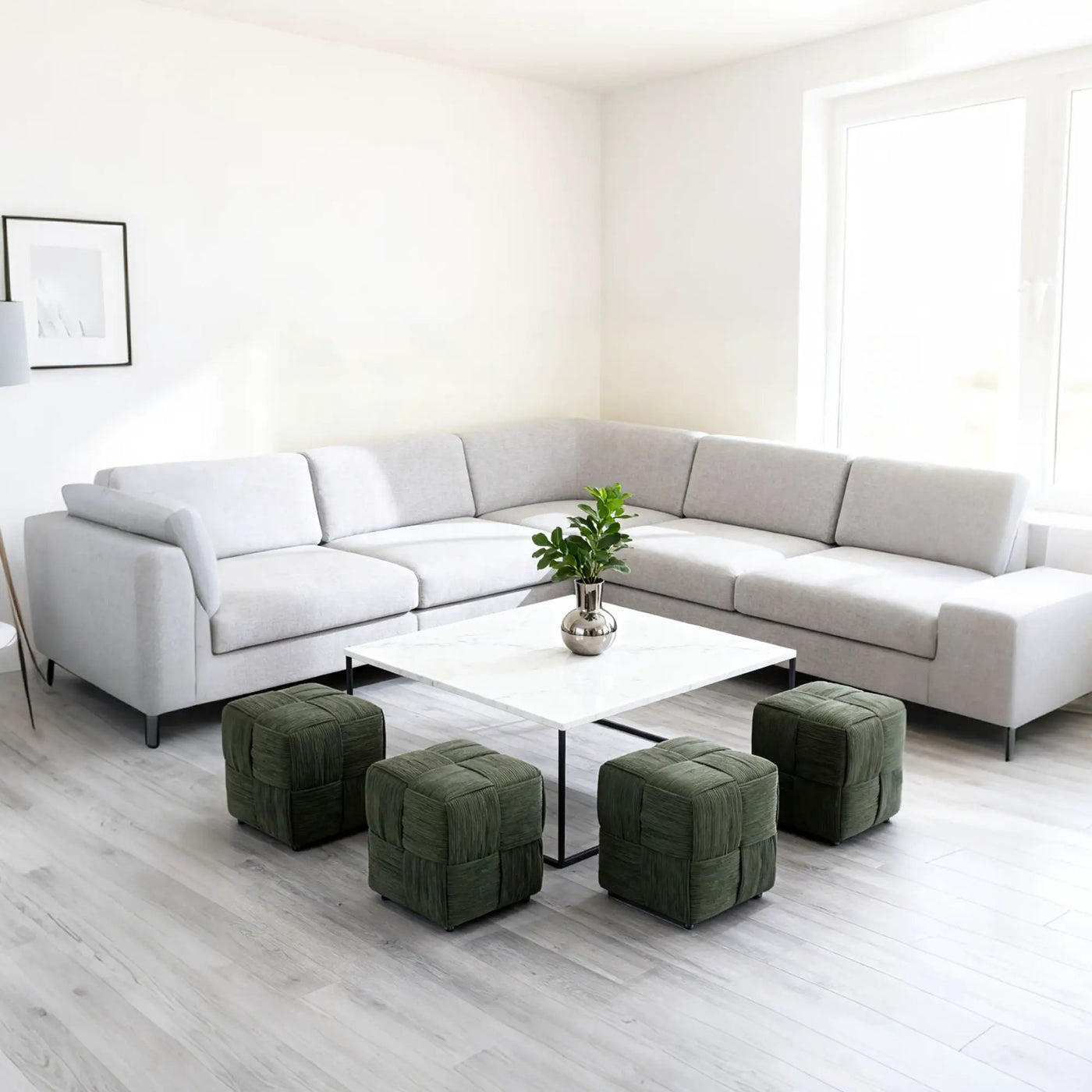 Modern Ottoman Foot Rest With Woven Design by Unique Piece Furniture