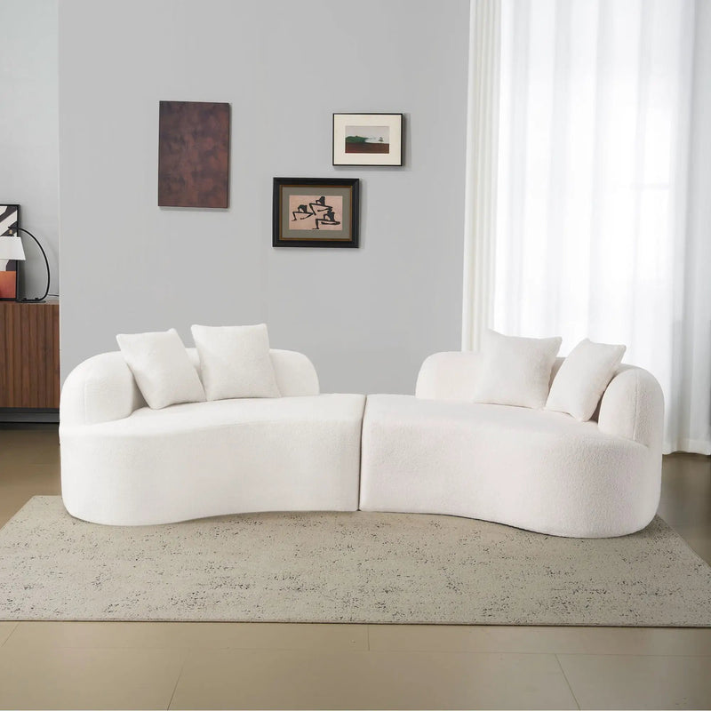 Curved 4 Seater Full Compression Sponge Sofa by Unique Piece Furniture