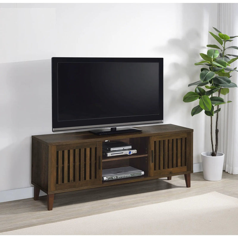 Jenine - 2 Door 60" TV Stand - Brown by HouseOfZazla