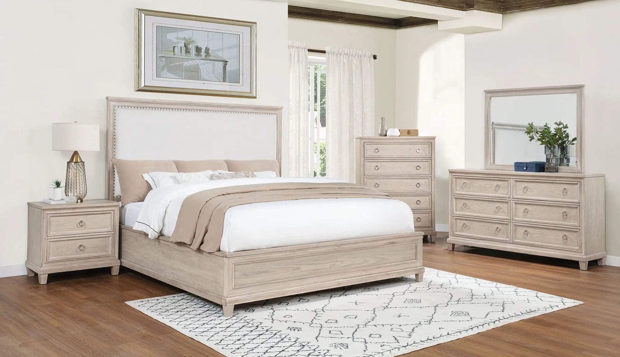 Pembroke 5-piece Queen Bedroom Set Washed Oak by Unique Piece Furniture