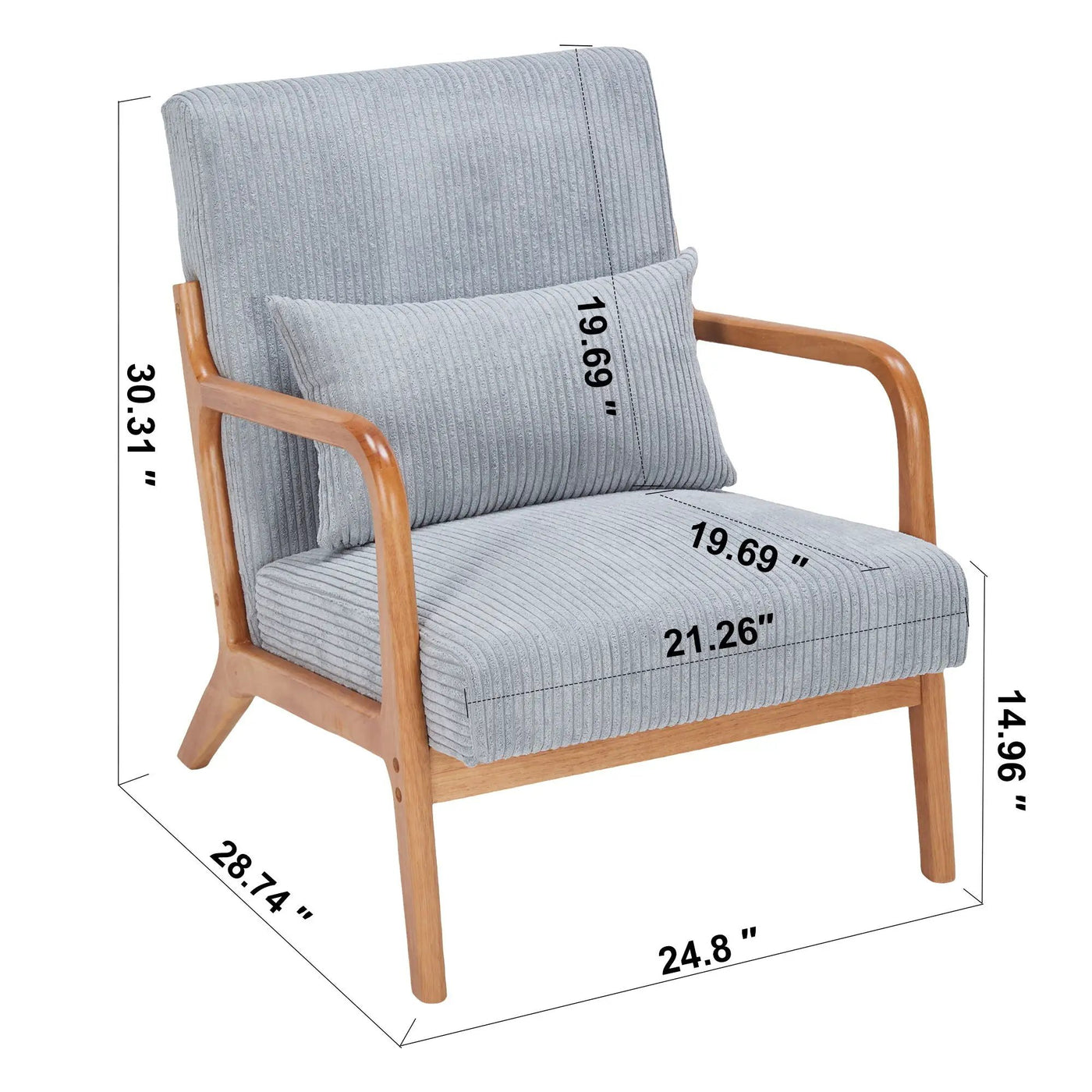 Accent Arm Chair With Pillow Upholstered by Unique Piece Furniture