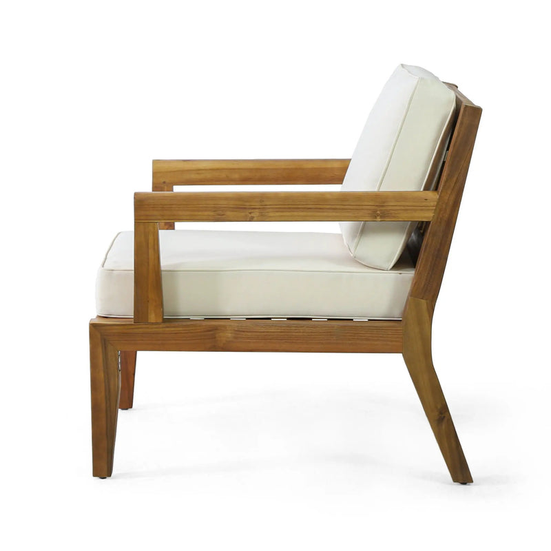 Outdoor Club Chair With Cushions - Beige by HouseOfZazla