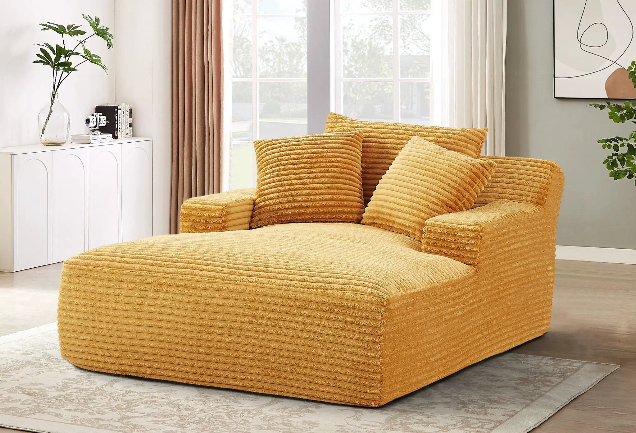 Cloudline - Oversized Chaise Lounge, Modern Comfy Couch With Full Foam Cushioning, Cozy Sleeper Sofabed by HouseOfZazla