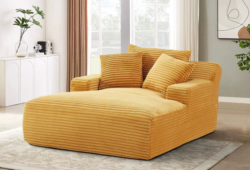 Cloudline - Oversized Chaise Lounge, Modern Comfy Couch With Full Foam Cushioning, Cozy Sleeper Sofabed by HouseOfZazla