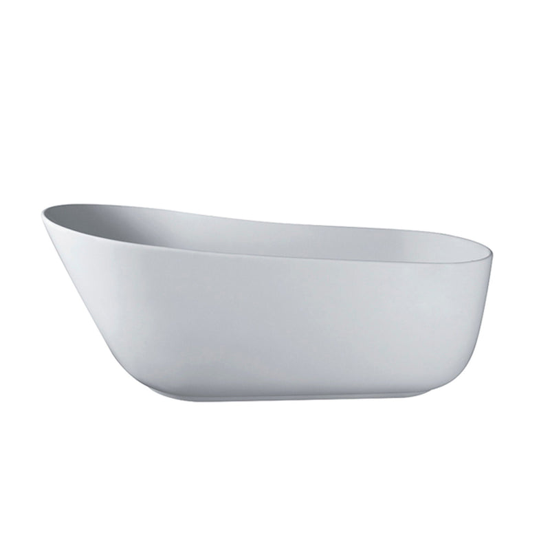 Solid Surface Stone Resin Oval Shape Soaking Bathtub With Overflow For The Bathroom - Matte White by HouseOfZazla