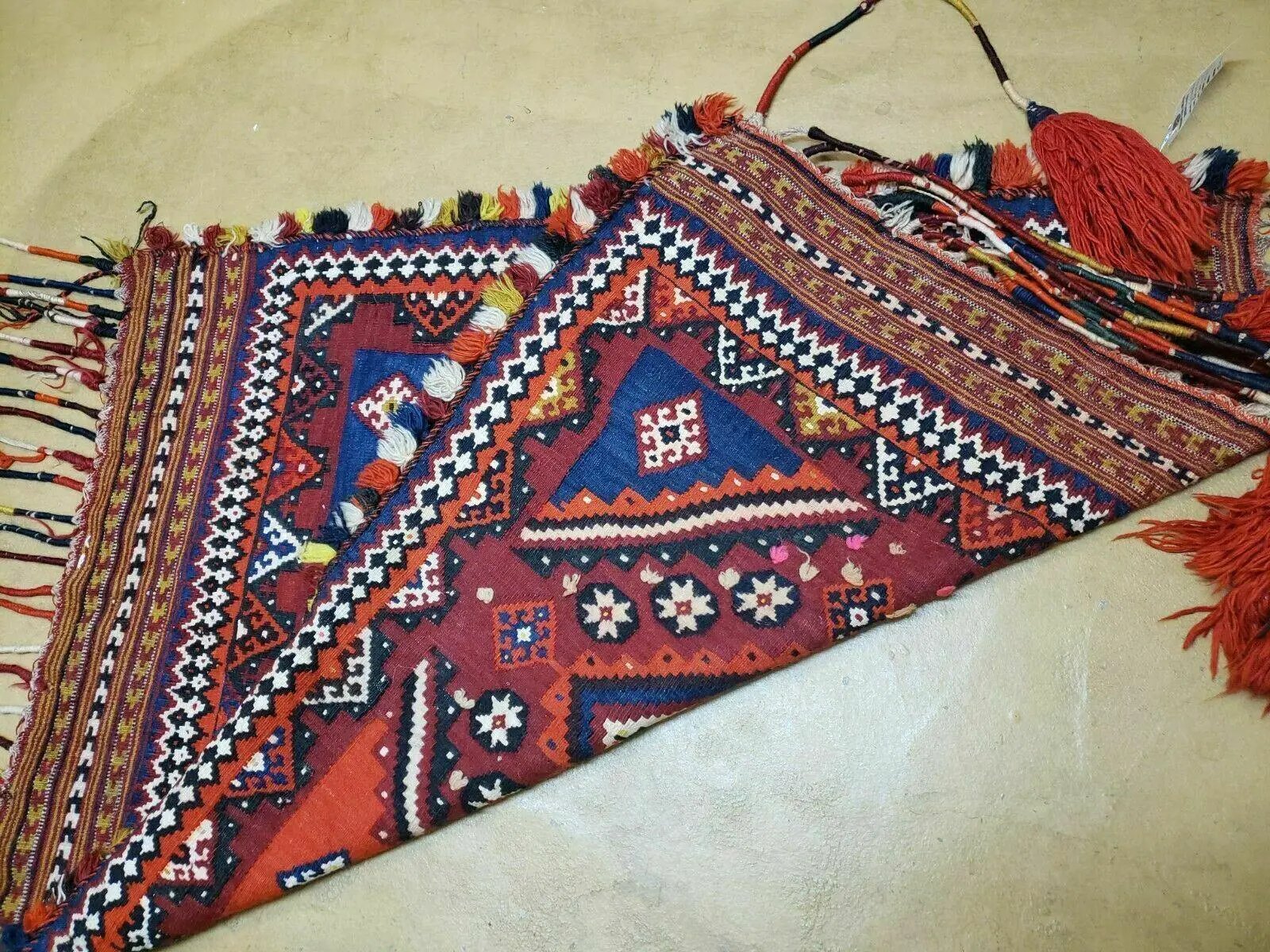 3' X 4' Antique Handmade Turkish Wool Kilim Rug Decorative Seat Cover by Jewel Rugs