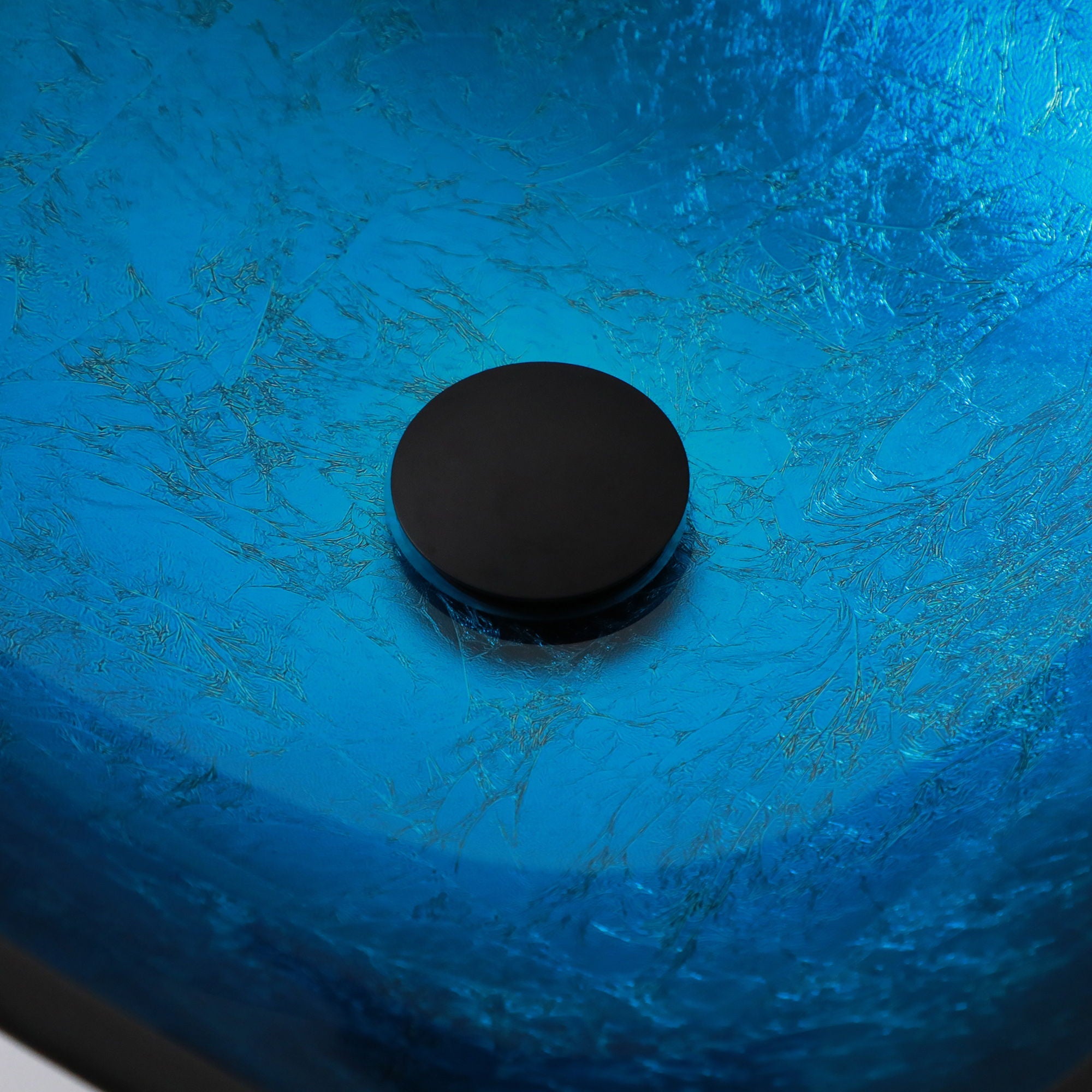 Artistic Vessel Sink With Faucet And Pop Up Drain - Blue by HouseOfZazla