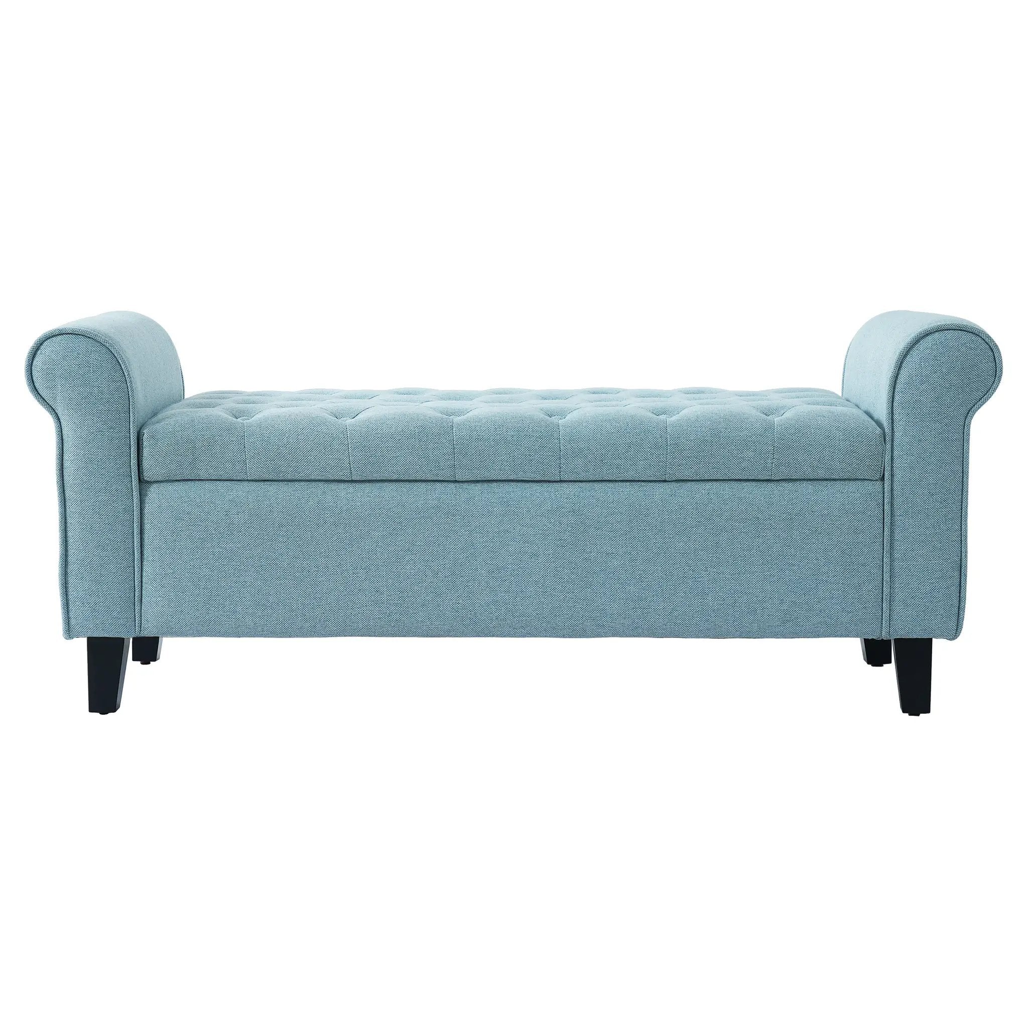 Light Blue Tufted Storage Bench by HouseOfZazla