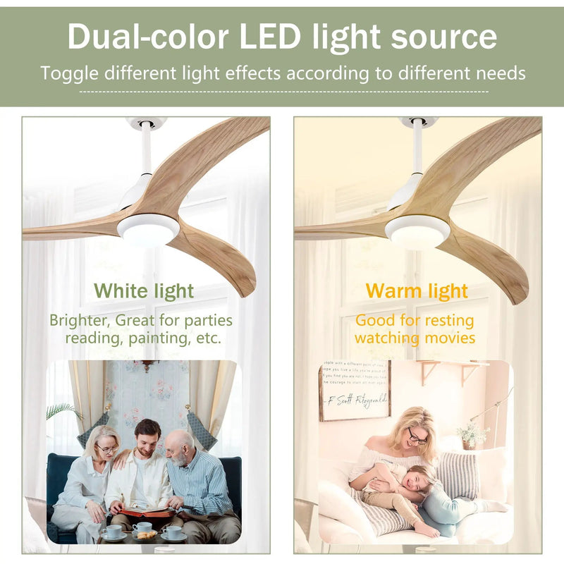 Indoor Outdoor Ceiling Fan With Light With Remote Control, Noiseless Reversible Motor, 6 Speed, 3 Color by HouseOfZazla