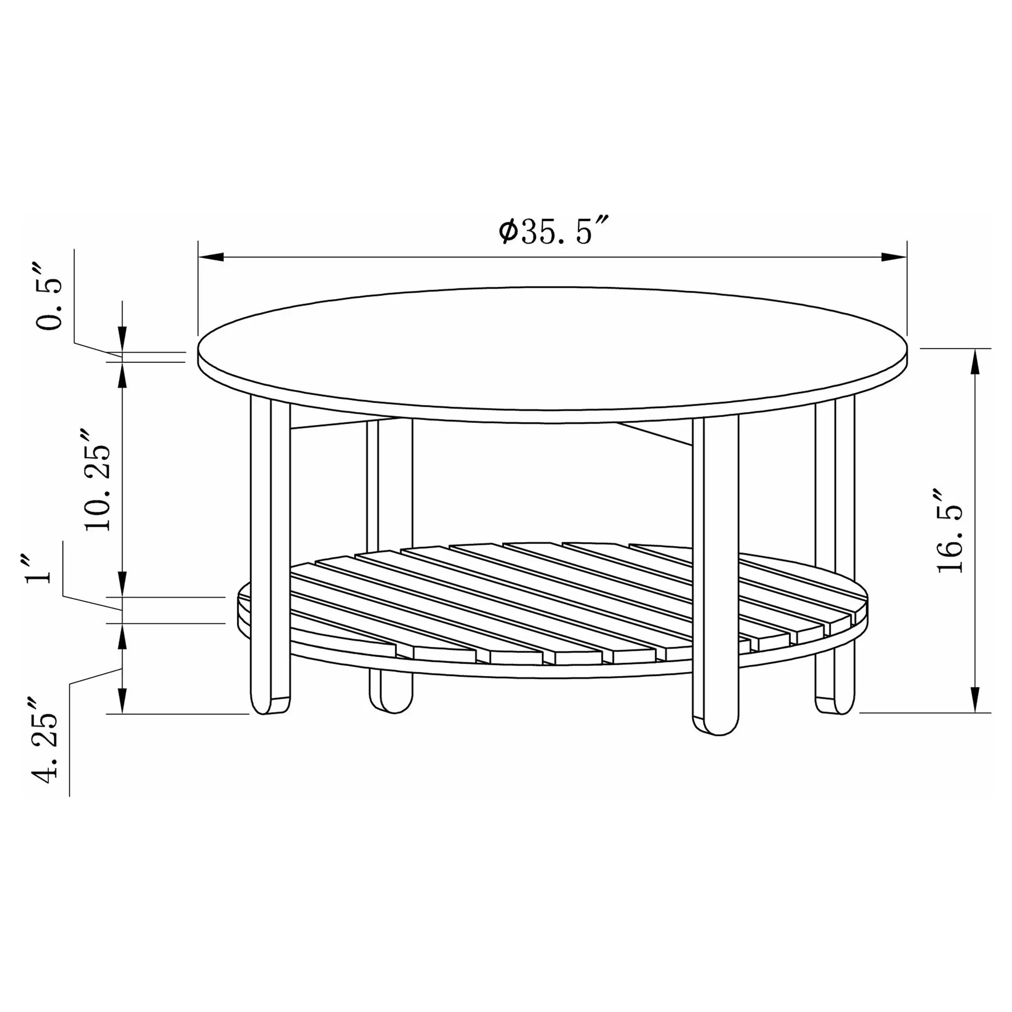 Brookson - Round 2 Piece Coffee And End Table Set - Natural by HouseOfZazla