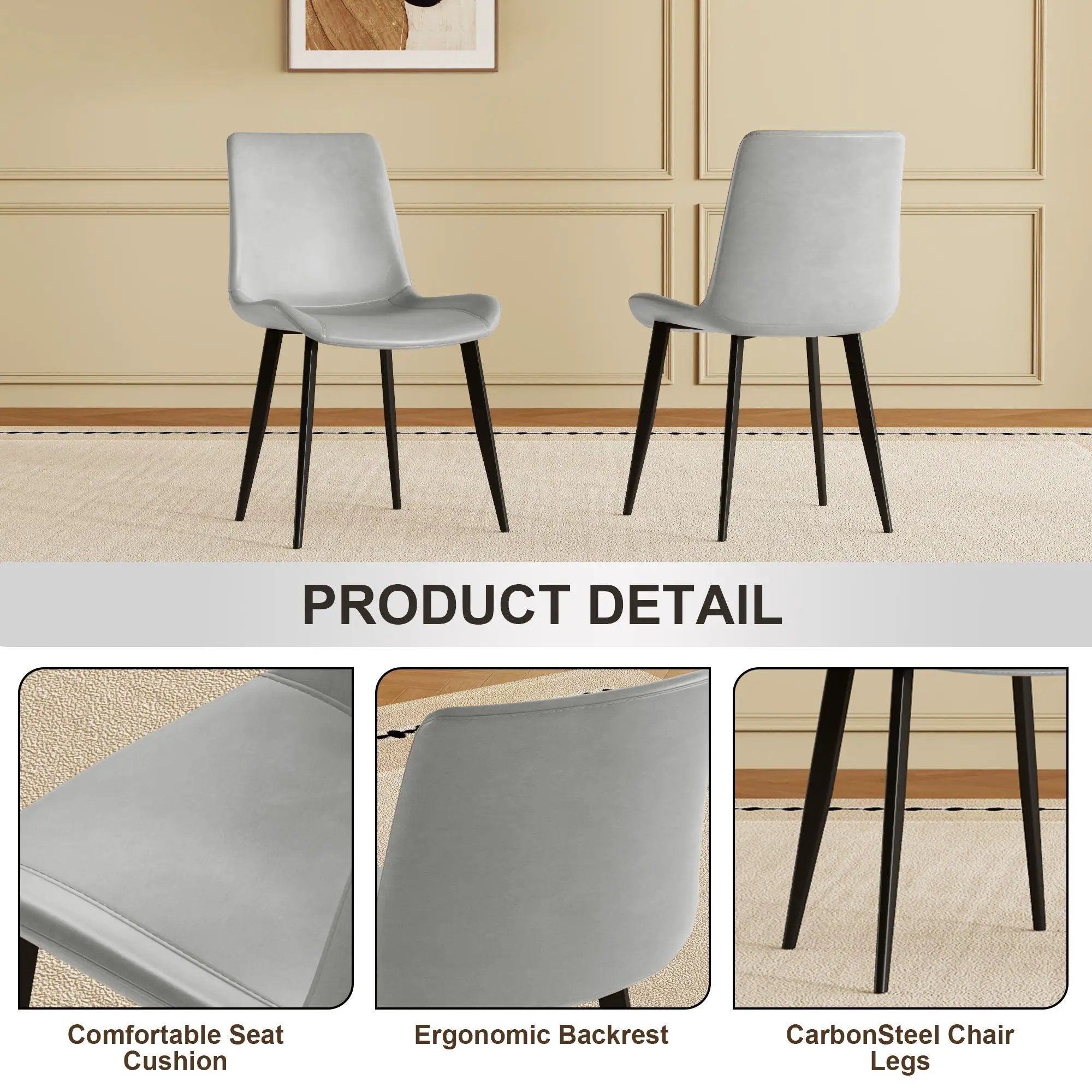 Modern Dining Chair With Carbon Steel Legs by HouseOfZazla