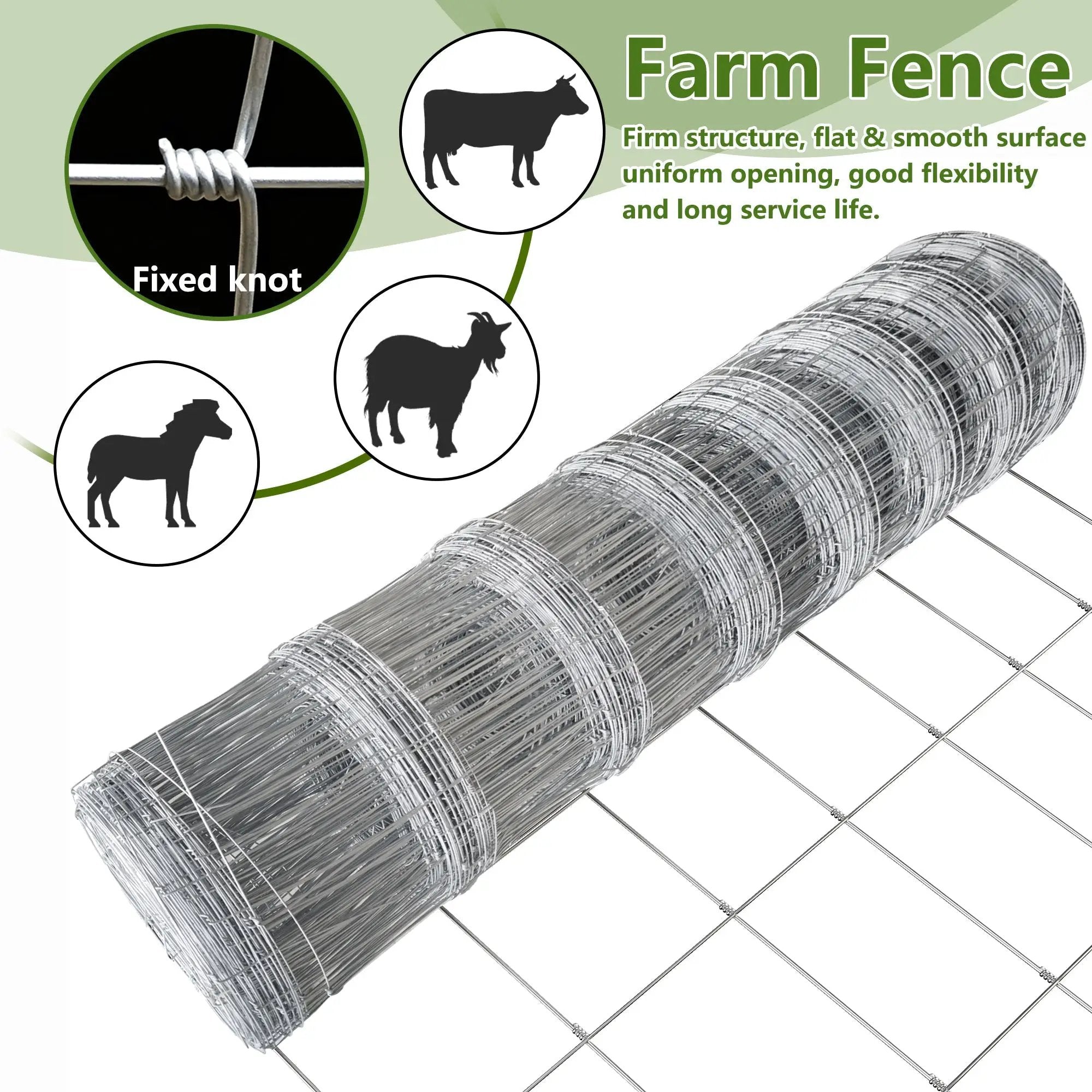 Farm Livestock Fence - 5.9 x 328FT Galvanized Iron Wire by HouseOfZazla