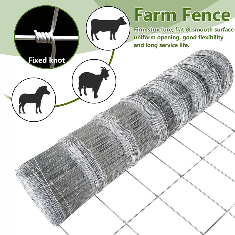 Farm Livestock Fence - 5.9 x 328FT Galvanized Iron Wire by HouseOfZazla