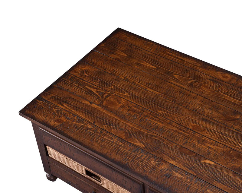 Cottage Lane - Wood Rectangular Chair Side End Table - Coffee by Unique Piece Furniture