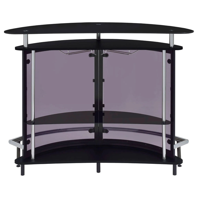 Amarillo Freestanding Glass Top Home Bar Wine Cabinet Black by Unique Piece Furniture