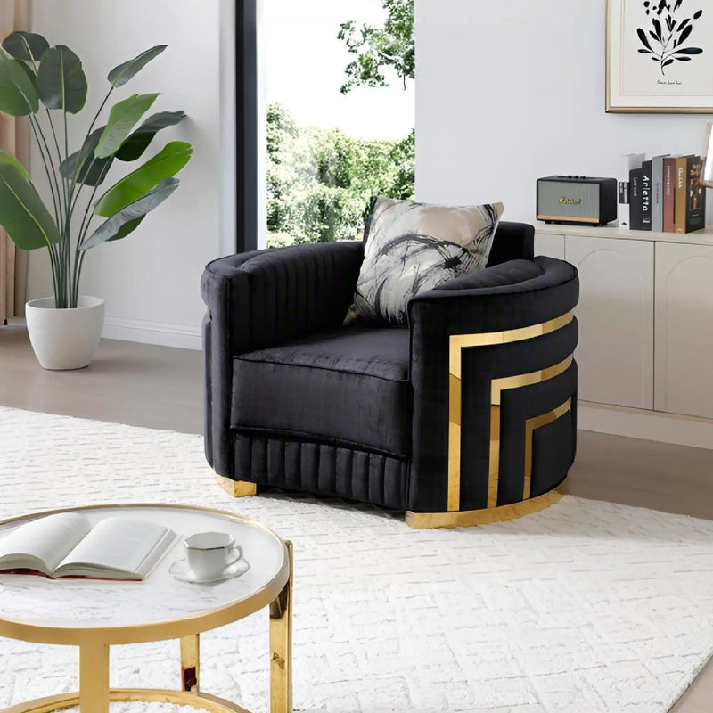 Soledad - Chair Upholstered With Hued Accents - Black by HouseOfZazla