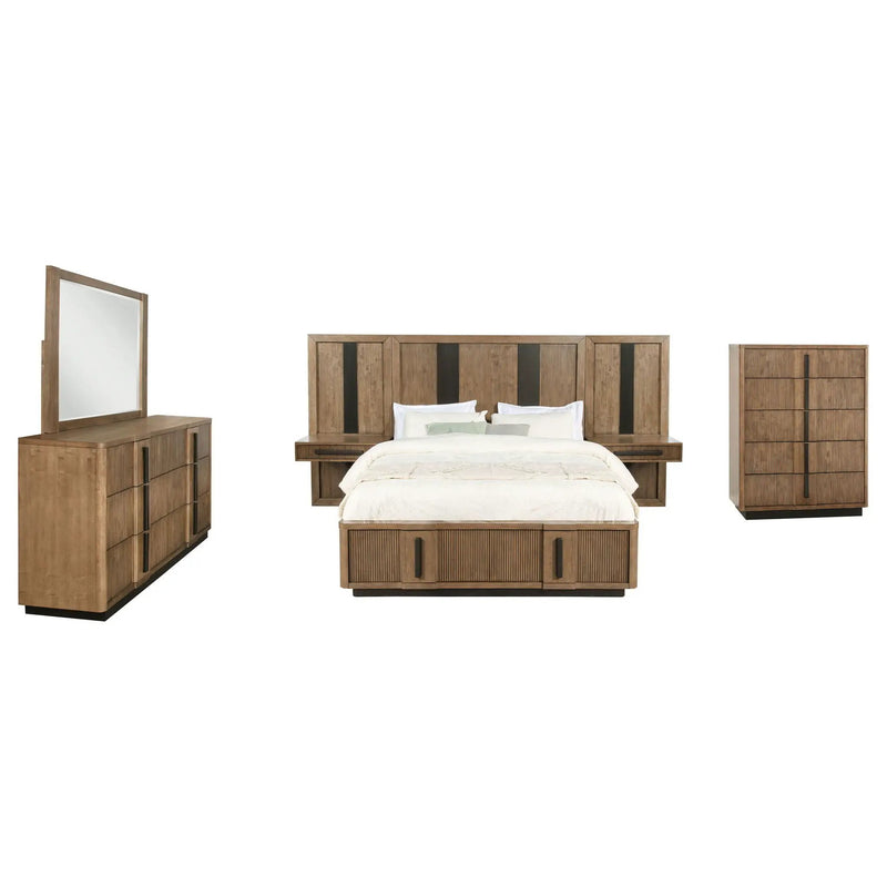 Terrace 6-piece California King Panel Bedroom Set Ash Brown by Unique Piece Furniture