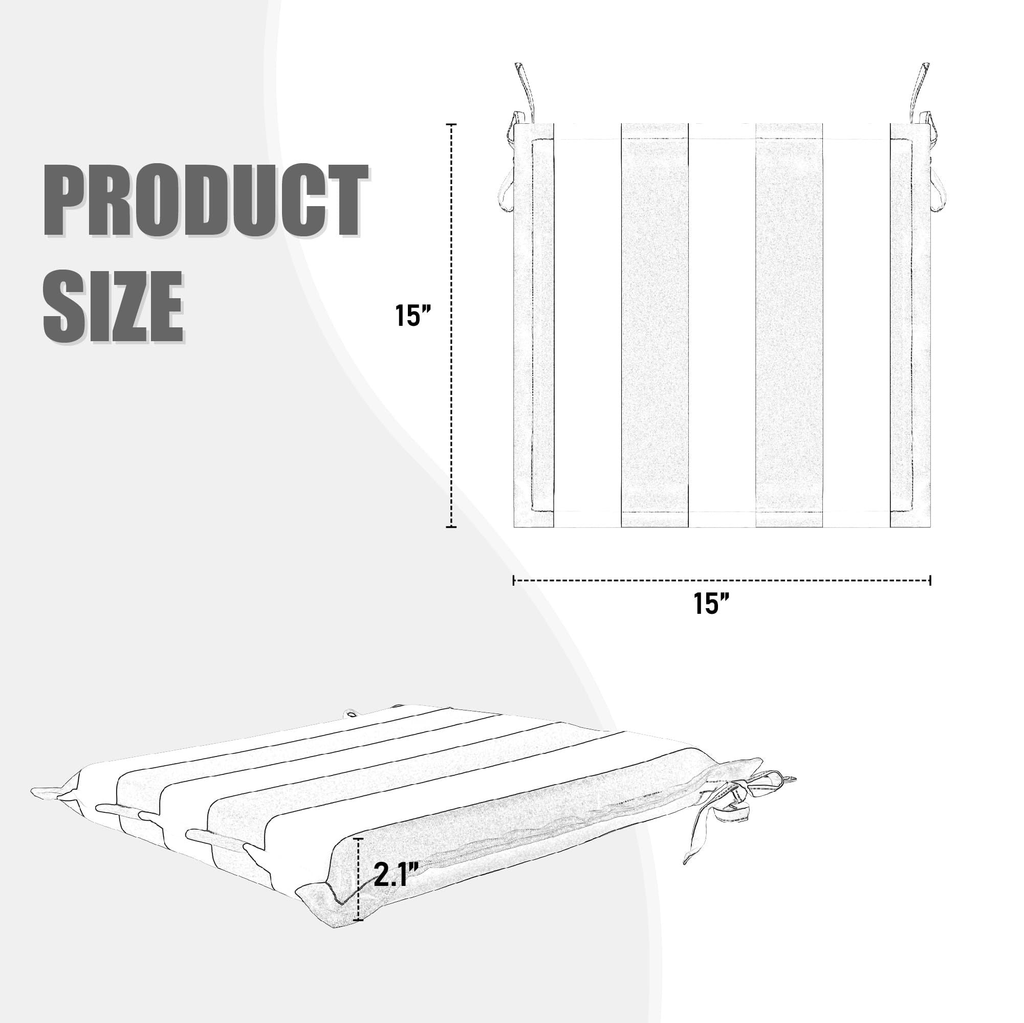 4PCS Outdoor Patio Seat Cushion Replacement with Ties by HouseOfZazla