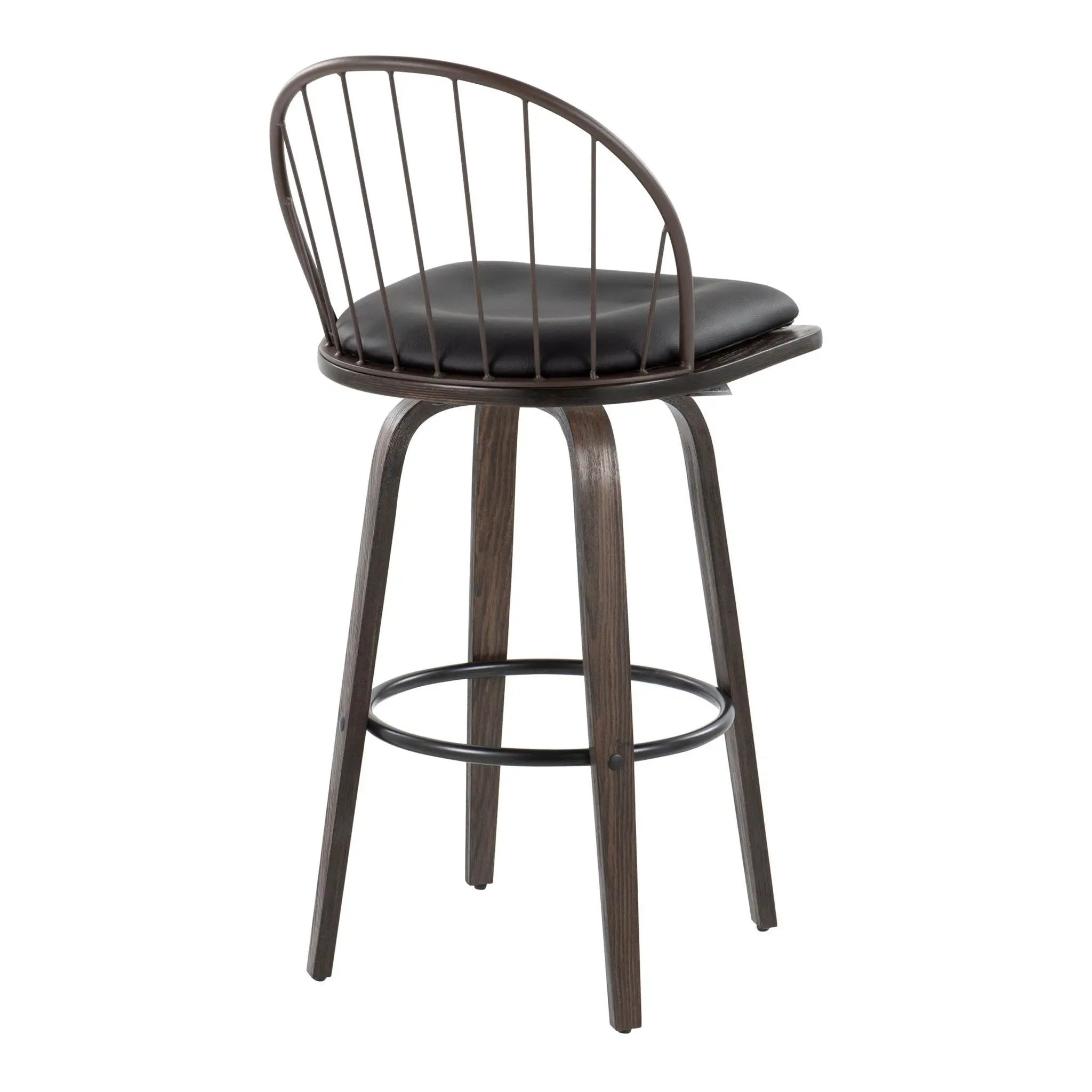 Riley - Industrial / Urban Fixed Height Barstool With Swivel With Removable Cushion (Set of 2) by HouseOfZazla