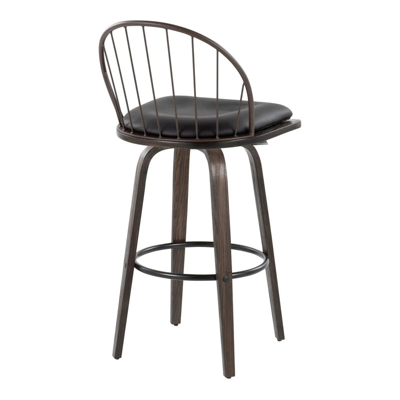 Riley - Industrial / Urban Fixed Height Barstool With Swivel With Removable Cushion (Set of 2) by HouseOfZazla