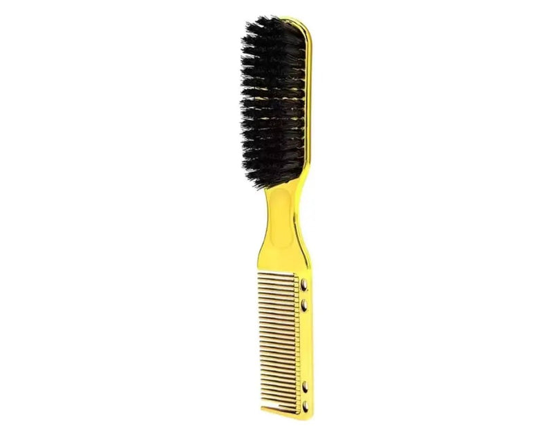 Double-Sided Beard Brush & Beard Comb Barber Brush for Grooming Beard Non-Slip & Sturdy Bristle Brush for Clean Cuts Professional Barber Comb for Beard & Hair Edge Control Brush Barber Accessories by Selzalot