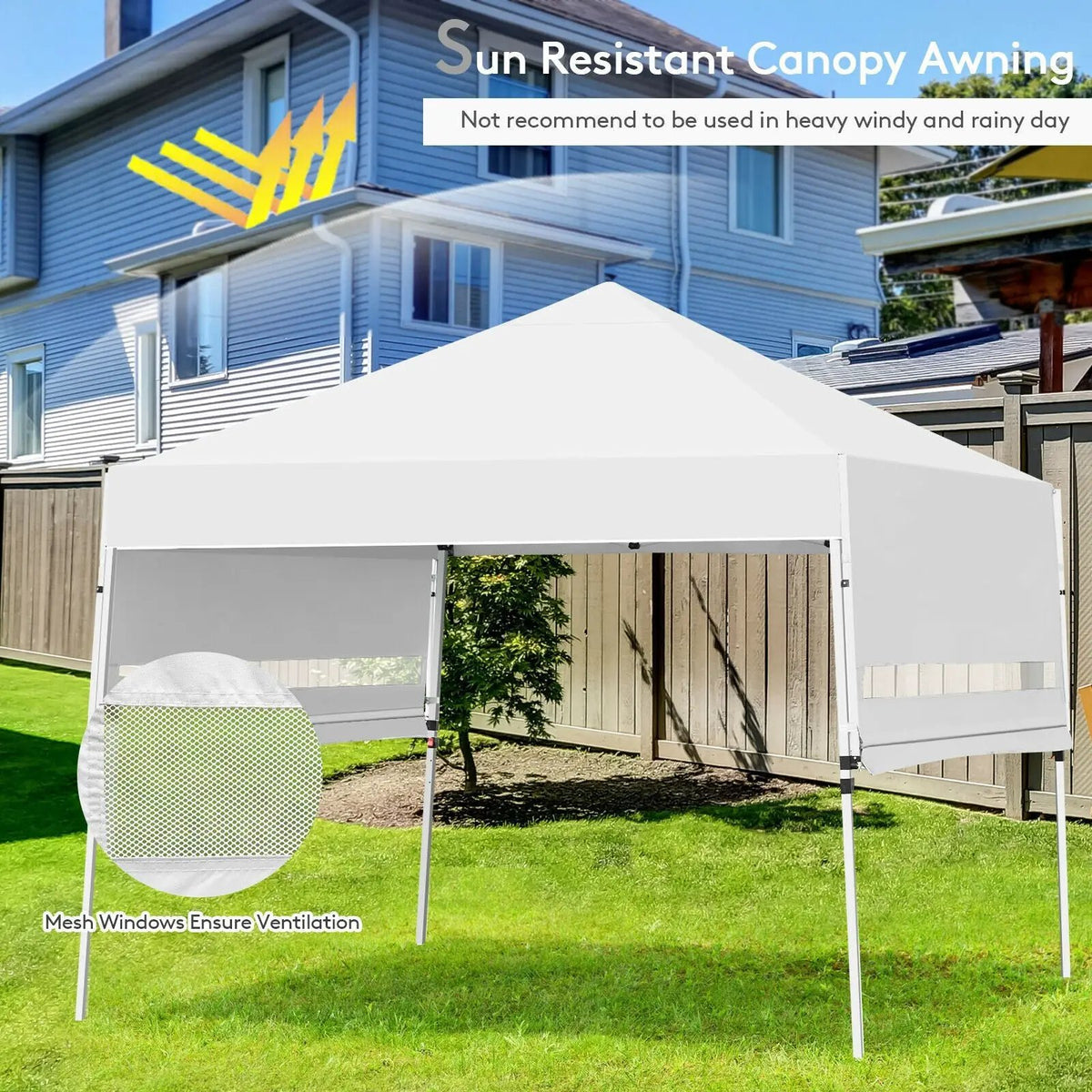 17 Feet x 10 Feet Foldable Pop Up Canopy with Adjustable Instant Sun Shelter, photo 5 of 32