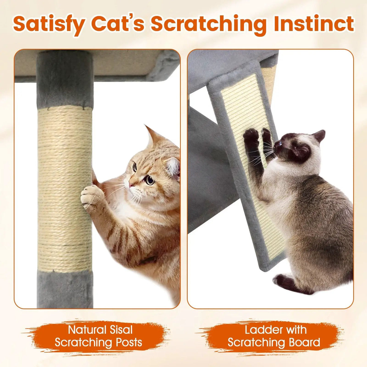 65 Inch Tall Multi-level Cat Tree with 3 Upholstered Perch and 2 Cat Condos, photo 24 of 32